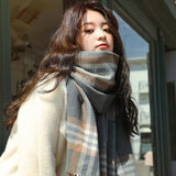 Women's winter imitation cashmere scarf shawl thickened warm tassel scarf