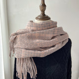 Plaid scarf women's autumn and winter imitation cashmere all-match retro scarf mid-length warm shawl