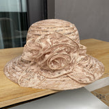 Summer Lace Flower Pot Hat Women's Mesh Breathable Sun Hat Vacation Multifunctional Beach Hat
