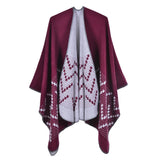 Warm shawl in autumn and winter, women's travel, cashmere split and thickened cloak