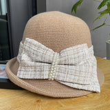 Elegant bow short brim curly small hat women's all-match knitted hat to keep warm in autumn and winter
