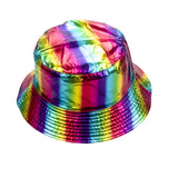 Pu leather fisherman hat men and women autumn and winter British retro rainbow hat European and American leather hat