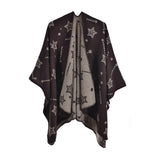 Women's jacquard shawl fashion split cape cape autumn and winter scarf cape