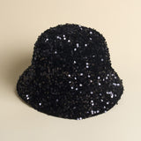 Fashion sequined fisherman hat Western-style elegant basin hat with liner folding face-covering hat