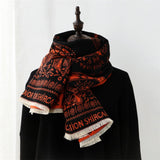 Ethnic style scarf female orange elegant lady imitation cashmere warm scarf