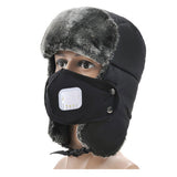 Winter ski cap men and women cotton cap warm ear protection parent-child cap children's hat breathing valve mask