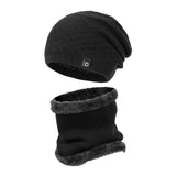 Hat scarf suit plus velvet warm wool thick men's and women's winter ear protection knitted hat