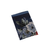 Satin Print Corner Big Flower Women's Scarf Vintage Thin Cotton Linen Scarf