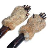 Rex rabbit hair elastic fingerless gloves winter warm real fur cute fur plush gloves ladies lengthened thick