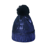 Autumn and winter bronzing wool hat colorful metal hip-hop street wool ball knitted hat for men and women
