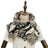 Large rectangular classic leopard print warm scarf Women's imitation cashmere fleece shawl