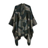 Camouflage shawl in autumn and winter Women's scarf Fashion jacquard warm cloak Large