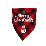 Novel red and black plaid pet triangle towel dog saliva towel Christmas pet saliva towel gift