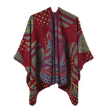 Women's scarf shawl fashionable warm cashmere split coat cloak travel