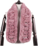 Rex rabbit fur scarf woven fur scarf long thick warm double-sided wool autumn and winter ladies