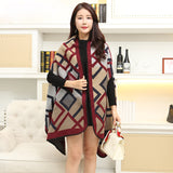 Shawl and scarf dual-use women's winter long imitation cashmere versatile cloak thickened warm cloak coat