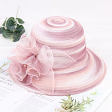 Mesh lace hat women spring and summer organza flowers rainbow hat
