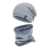 Hat scarf suit plus velvet warm wool thick men's and women's winter ear protection knitted hat