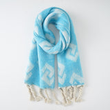 Scarf, women's warp knitting, warm in winter, thickened large scarf, women's winter shawl