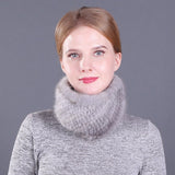 Mink fur empty top hat scarf scarf warm neck sleeve mink hairband neck sleeve dual-use female