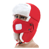 Winter ski cap men and women cotton cap warm ear protection parent-child cap children's hat breathing valve mask