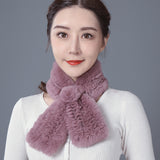 Rex rabbit fur scarf thickened warm men's and women's autumn winter fur collar wild windproof neck sleeve