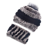 Rex rabbit fur hat female autumn and winter outdoor warm ear protection scarf casual suit