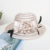 Trendy curling sun hat temperament flower wedding hat