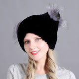 Rex rabbit fur hat ladies winter thickening warm ear protection cold cat ear hat