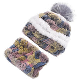 Rex rabbit fur hat female autumn and winter outdoor warm ear protection scarf casual suit