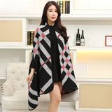 Shawl and scarf dual-use women's winter long imitation cashmere versatile cloak thickened warm cloak coat
