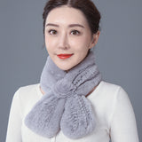 Rex rabbit fur scarf thickened warm men's and women's autumn winter fur collar wild windproof neck sleeve