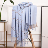 Double Sided Cotton Scarf Women Winter Faux Cashmere Scarf Ladies Shawl