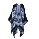 Women's plaid blanket shawl wrap winter versatile cloak oversized cardigan sweater