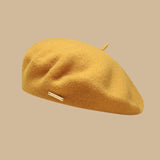 Female beret, vintage in autumn and winter, woolen cloth, octagonal hat, versatile painter hat
