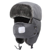 Winter ski cap men and women cotton cap warm ear protection parent-child cap children's hat breathing valve mask