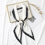 Ladies printed imitation silk tied bag streamer sweet little scarf office worker