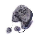 Fox hair Lei Feng hat Women's ear protection warm fur snow cap in autumn and winter
