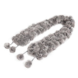 Autumn and winter men's and women's real rabbit hair scarf Long woven versatile fur scarf Double sided warmth