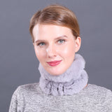 Rex rabbit fur scarf elastic knitted fur collar set autumn and winter women's pullover warm scarf dual-use