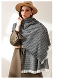 Women's Fall Winter Scarf Classic Tassel Plaid Scarf Warm Soft Chunky Large Blanket Wrap Shawl Scarves