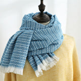 Women's Fall Winter Scarf Classic Tassel Plaid Scarf Warm Soft Chunky Large Blanket Wrap Shawl Scarves