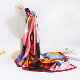 35" Square Silk Like Head Scarf - Women's Fashion Silk Feeling Scarf for Hair Wrapping and Sleeping at Night.
