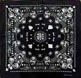 12 skull bandana tie retro hip-hop pocket squares--style 01