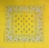 Paisley Bandanas Cowboy Bandana Handkerchiefs Paisley Print Head Wrap Scarf-yellow