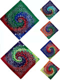 Tie-Dye Psychedelic Square Scarf (12 Pieces) Hippie Party Game Role-Playing Bandana-main picture