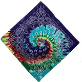 Tie-Dye Psychedelic Square Scarf (12 Pieces) Hippie Party Game Role-Playing Bandana-side picture