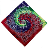 Tie-Dye Psychedelic Square Scarf (12 Pieces) Hippie Party Game Role-Playing Bandana-side picture