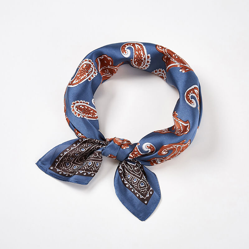Elegant Silk Satin Hair Scarf For Women Fashion Kerchief Print Bandana Head  Scarfs 70*70cm Small Shawls Neck Scarves For Ladies